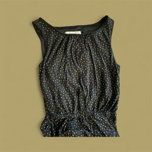 Black Polka Dot Sleeveless Loft Dress